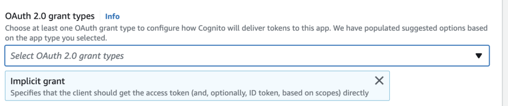 Configure Oauth2 Grant for app Client